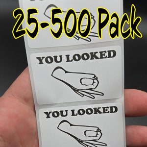 Circle Game Meme Stickers 25-1000 Pack Hand You Lost internet stickerlabels look you Los