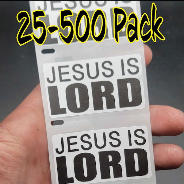 JESUS IS LORD Stickers 25-500 Pack decal labels sticker god bulk religious christian god