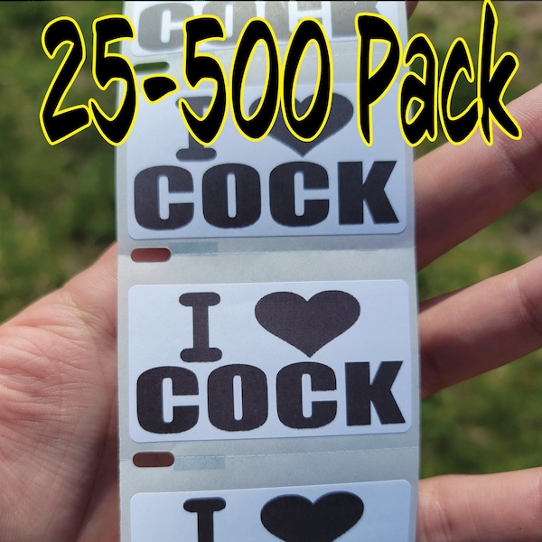 I LOVE COCK Stickers 25-500 Pack pro gay gag sticker joke decal dick penis cocks weiner