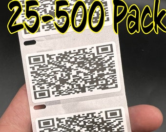ANPASSAD QR-KOD 25-500-pack klistermärken, dekaletiketter, bulkparti, dekal, youtube-url