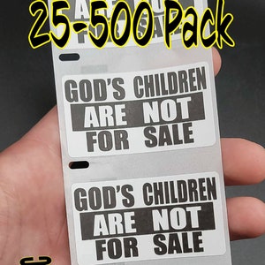 GODS kinderen zijn NIET te koop Stickers 25-500Pack stickers labels emblemen beschermen onze kinderen
