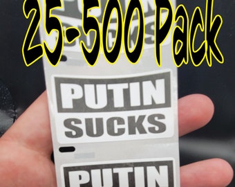 PUTIN SUCKS 25-500 Pack political stickers anti decals impeach screw VLADIMIR