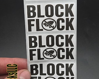 BLOCK FLOCK stickers 25-500pcs bulk lot decals labels vote anti camera surveillance stop