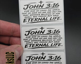 John 3:16  25-500pcs stickers bulk decals labels for God so loved the world verse