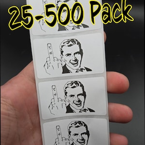 MIDDLE FINGER GUY meme 25-1000 Pack Stickers Gag prank sticker decal memes internet hard hat