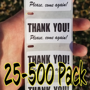 Gracias, Por favor, venga de nuevo pegatinas 25-500 Pcs pegatina de papel etiqueta calcomanía comprador de lote de compra a granel