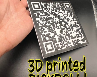 RICKROLL QR code 3d printed wall art decor gag gift funny sign rick roll wall