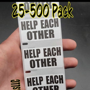 HELP ELKAAR Stickers 25-500 Pack labels sticker bulk willekeurige vriendelijkheid leuk