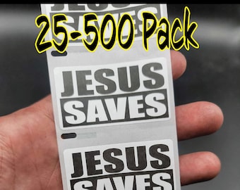 JESUS SAVES Stickers 25-500 Pack decal labels sticker god bulk religious lord