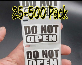 DO NOT OPEN stickers 25-500 Pack Label decal gag joke decal bulk lot