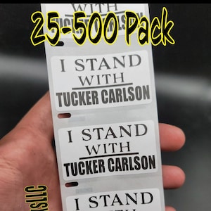 「私はタッカー・カールソンを支持する」25-500パックステッカー除去ニュースサポートキャンセル