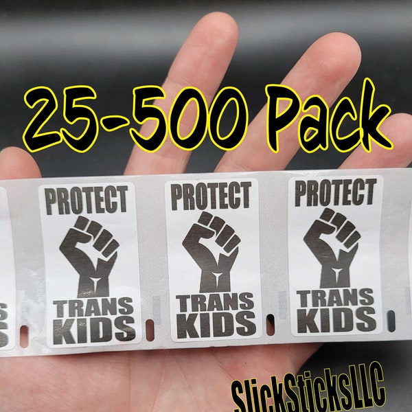 PROTECT TRANS KIDS Stickers 25-500Pack pro Lgbt sticker gay youth transgender