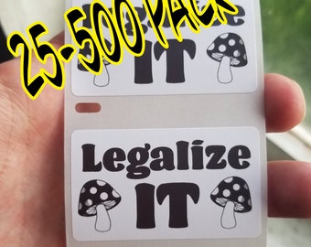 Legalize It Shrooms 25-500 Pack Pro Mushroom Stickers Gag Prank shrooms shroom