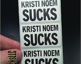KRISTI NOEM SUCKS 25-500Pack stickers bulk pack label decals remove fire must go now