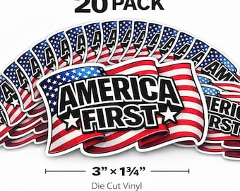 20pcs "AMERICA FIRST" stickers bulk decals laptop water only vote patriotic usa