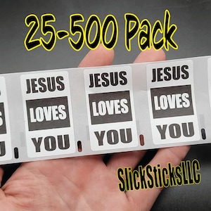 JESUS LIEBT SIE Aufkleber 25-500 Pack Etiketten Aufkleber Gott Schüttgut religiösen Herrn
