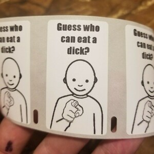 50-Pack “Guess Who Can Eat A D*ck” Gag Stickers – Meme Decals, Prank Stickers