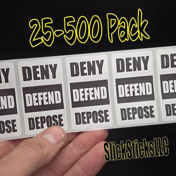Deny Defend Depose Sticker Etsy