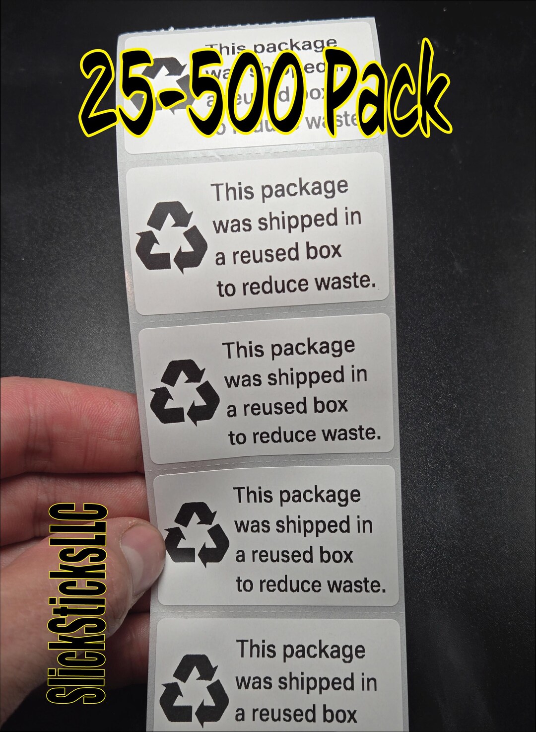 Used Storage Box Labels Reused Box Recycled Packaging 25-500 Bulk Warning Labels Decal Shipping ...