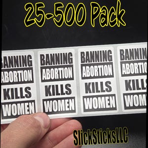 Zakaz aborcji ZABIJA KOBIETY Naklejki 25-500 sztuk ruch świadomości roe v wade alito pro partia hurtowa