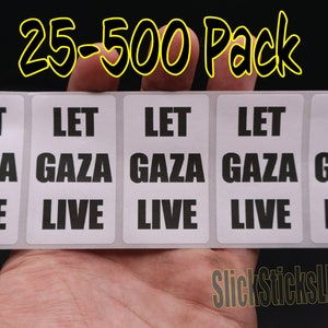 LET GAZA LIVE 25-500 Pack stickers Gaza bulk veel stickers anti-oorlog einde bezetting stop