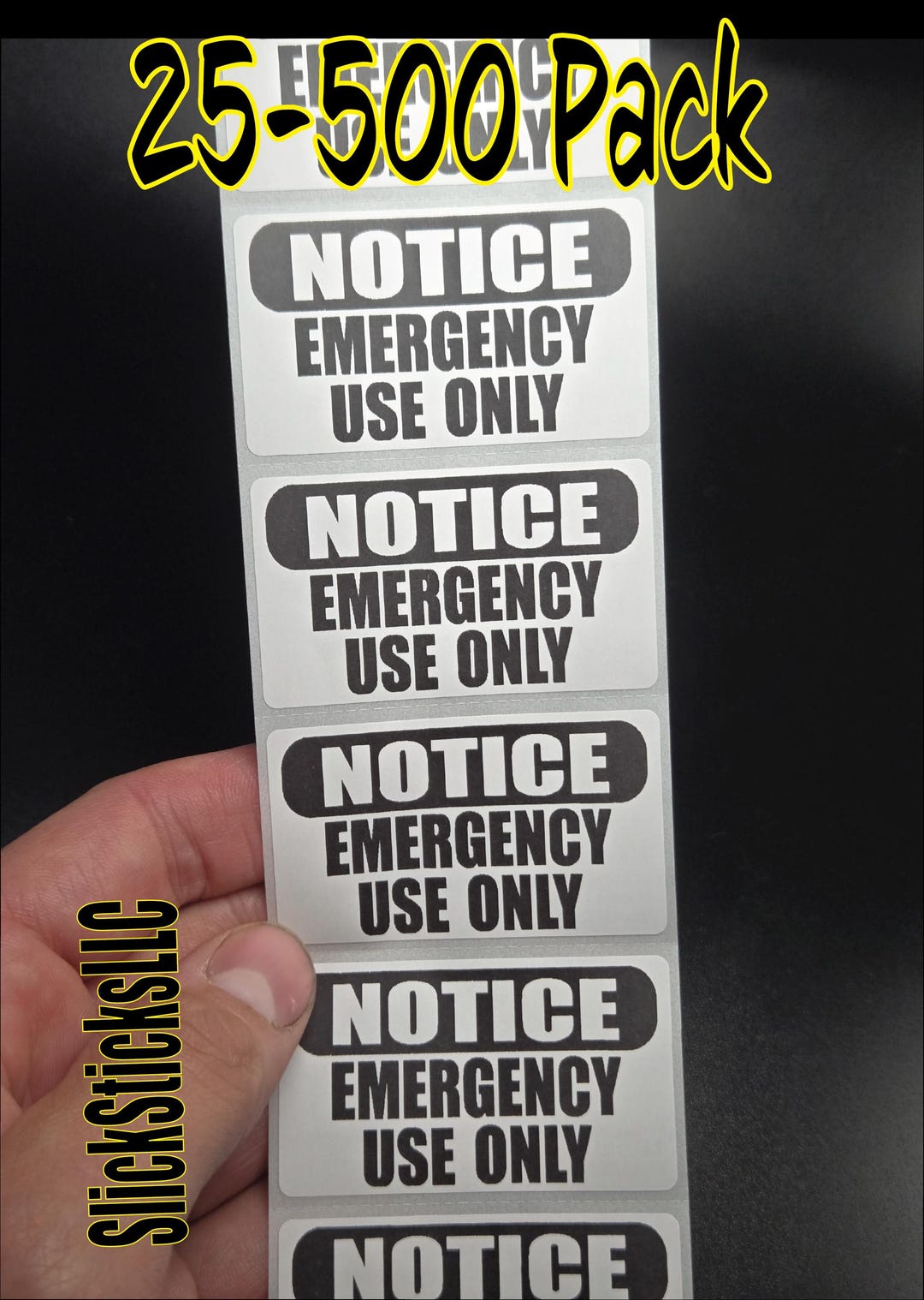 EMERGENCY USE ONLY 25-500pack Bulk Stickers Gag Prank Decals Medical ...