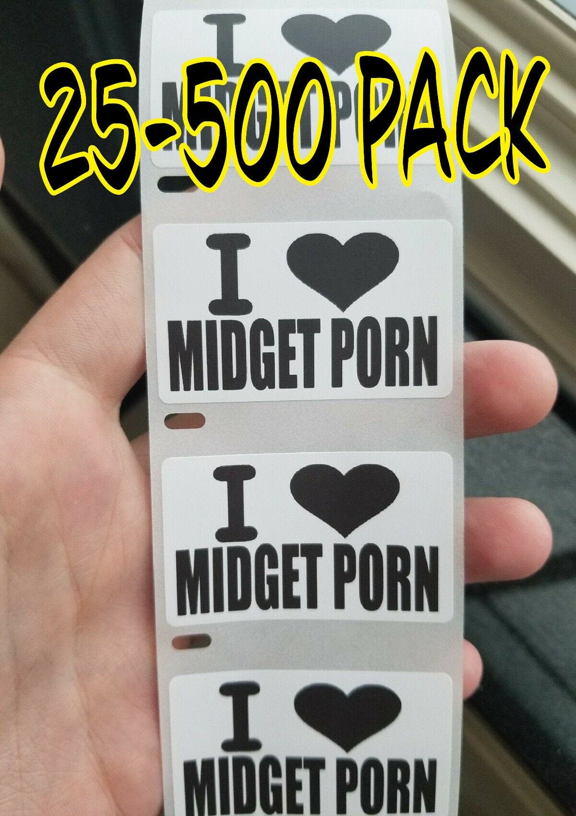 I LOVE MIDGET Porn Stickers 25 500 Pack Gag Sticker Joke Decals  