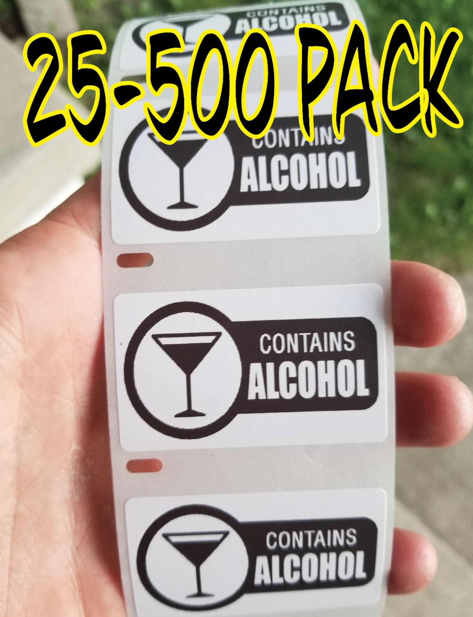CONTAINS ALCOHOL 25500 Warning Labels Decal Gag PARTY Etsy