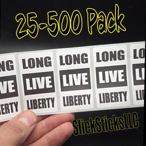 Adesivos LONG LIVE LIBERTY 25-500 Pack etiquetas decalque decalque patriótico independência eleição liberdade