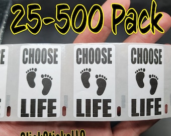 CHOOSE LIFE 25-500Pack stickers awareness roe wade right pro life decal god decal label bulk