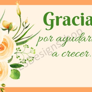 Gracias por ayudarme a crecer. Thank you for helping me grow. Teacher Appreciation Gift/Baptism Gift/Appreciation Gift.