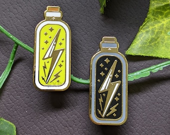 Lightning in a Bottle Creative Spark Cute Enamel Pin - Gift for Creatives and Artists