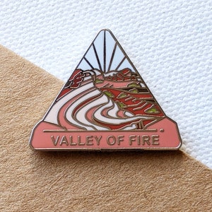 Valley of Fire - Fire Wave Nevada Places Hard Enamel Pin - Accessories Gift for Outdoorsy and Nature Hiking Lovers