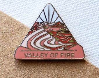Valley of Fire - Fire Wave Nevada Places Hard Enamel Pin - Accessories Gift for Outdoorsy and Nature Hiking Lovers