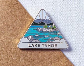 Lake Tahoe California Places Hard Enamel Pin - Accessories Gift for Outdoorsy and Nature Hiking Lovers