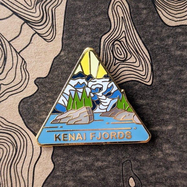 Kenai Fjords National Park Hard Enamel Pin | National Park Lapel Pin Collection - Accessories Gift for Outdoorsy and Nature Hiking Lovers