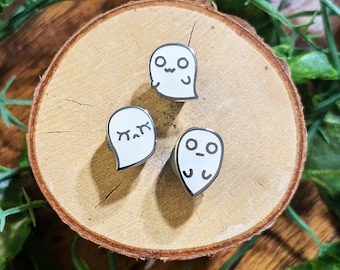 Three Cute Tiny Spooky Ghosts Mini Enamel Pin Set