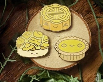 Chinese Dessert Magnets - Egg Tart, Mooncake, and Pineapple Bun