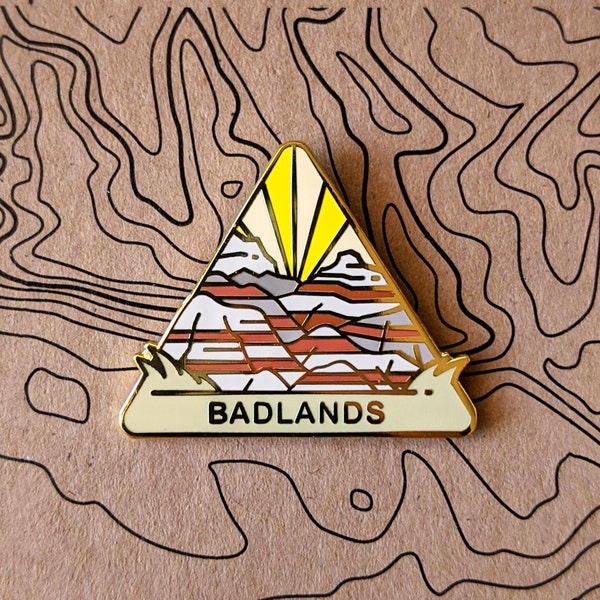 Badlands National Park Hard Enamel Pin | National Park Lapel Pin Collection - Accessories Gift for Outdoorsy and Nature Hiking Lovers