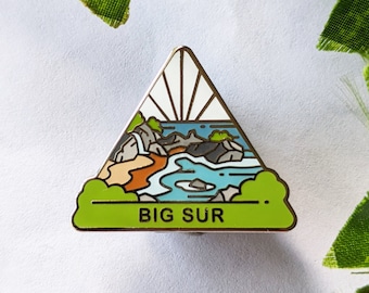 Big Sur Hard Enamel Pin | National Park Lapel Pin Collection - Accessories Gift for Outdoorsy and Nature Hiking Lovers