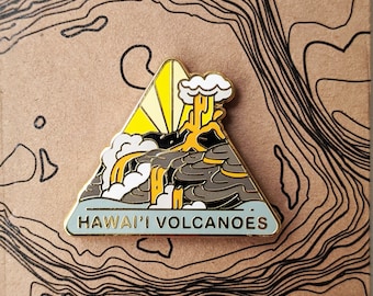 Hawai'i National Park Hard Enamel Pin | National Park Lapel Pin Collection - Accessories Gift for Outdoorsy and Nature Hiking Lovers