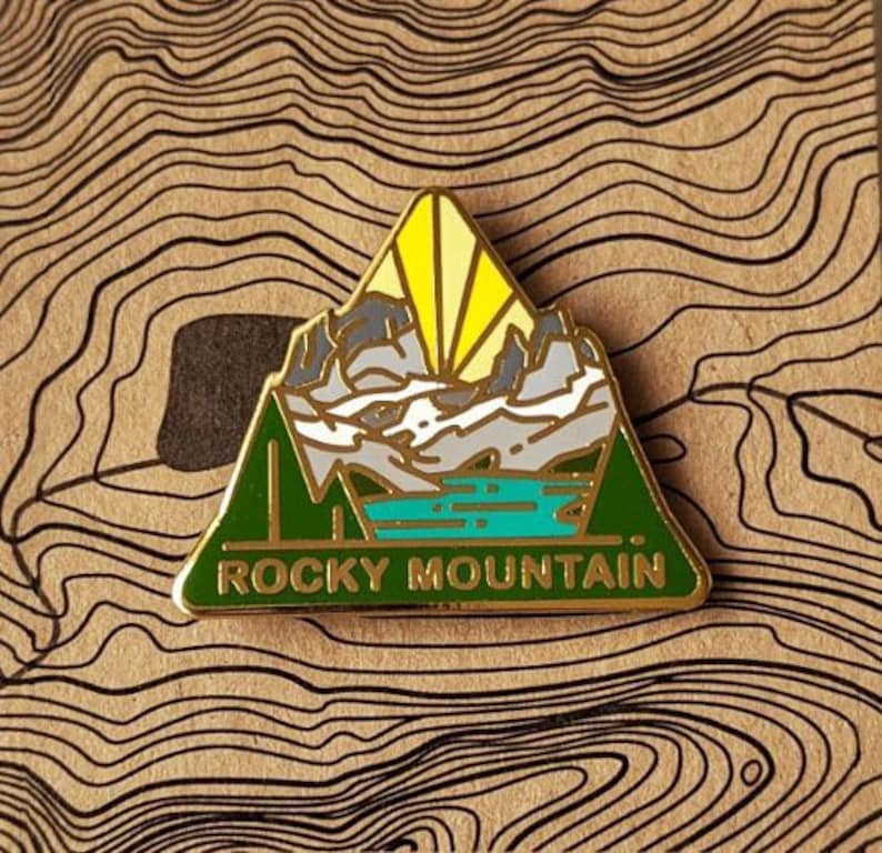 Accessories Gift for Outdoorsy and Nature Hiking Lovers Rocky Mountain National Park Hard Enamel Pin National Park Lapel Pin Collection