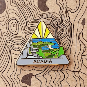 Acadia National Park Hard Enamel Pin | National Park Pin Collection - Accessories Gift for Outdoorsy & Nature Hiking Lovers