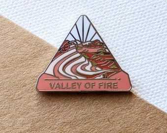 Valley of Fire Enamel Pin - Fire Wave Hard Enamel Pin - Accessories Gift for Outdoorsy and Nature Hiking Lovers