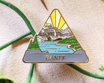 Banff Canadian National Park Hard Enamel Pin | National Park Lapel Pin Collection-Gift for Outdoorsy and Nature Hiking Lovers