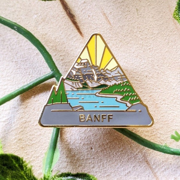 Banff Canadian National Park Hard Enamel Pin | National Park Lapel Pin Collection-Gift for Outdoorsy and Nature Hiking Lovers