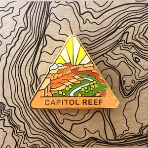 Capitol Reef National Park Hard Enamel Pin | National Park Lapel Pin Collection - Accessories Gift for Outdoorsy and Nature Hiking Lovers