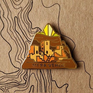 Mesa Verde National Park Hard Enamel Pin | National Park Lapel Pin Collection - Accessories Gift for Outdoorsy and Nature Hiking Lovers