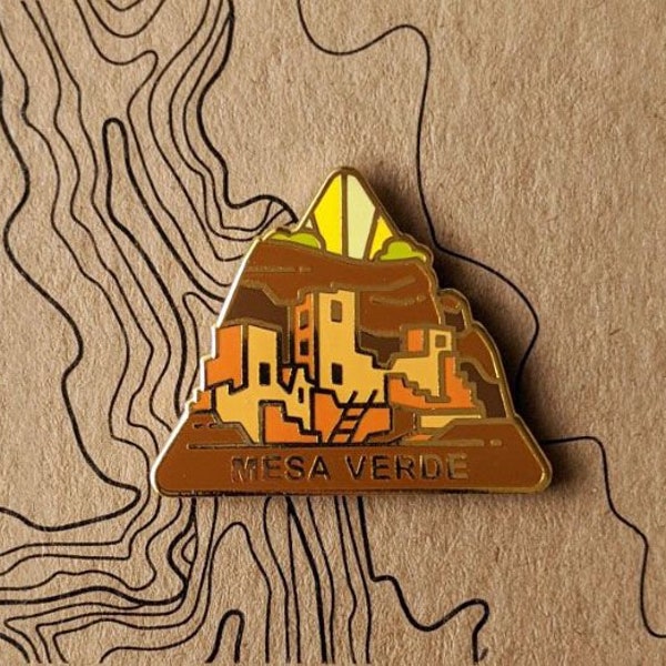 Mesa Verde National Park Hard Enamel Pin | National Park Lapel Pin Collection - Accessories Gift for Outdoorsy and Nature Hiking Lovers
