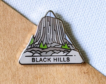 Black Hills - Devils Tower - Bear Lodge Hard Enamel Pin - Accessories Gift for Outdoorsy and Nature Hiking Lovers